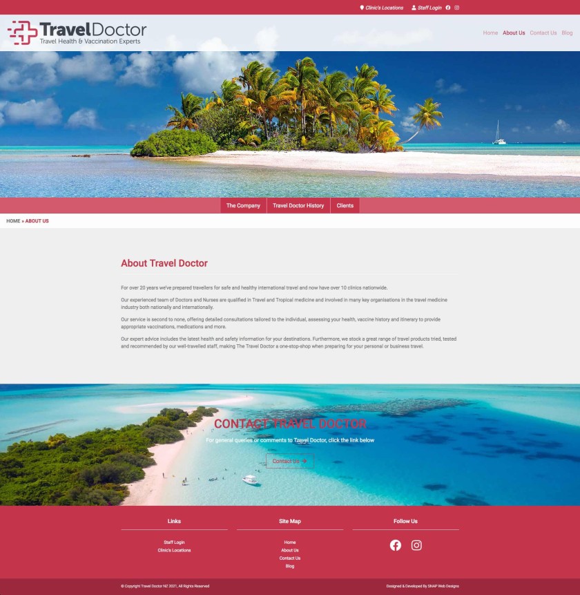 traveldoctor about page screen shot